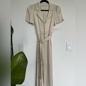 We wore what silk cream dress!